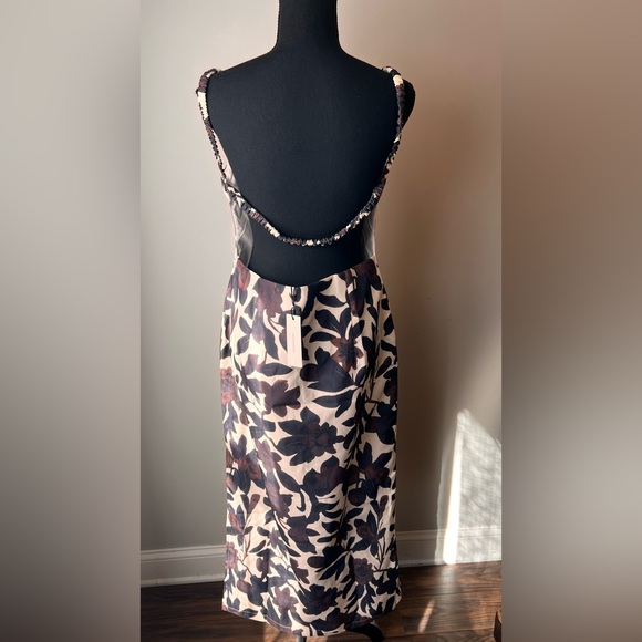 Commense backless print split zipper dress - Picture 5 of 8